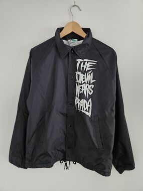 The Devil Wears Prada Black Graphic Coach Jacket Mens Medium Metalcore Band